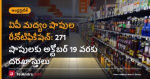 ఏపీ మద్యం షాపుల రీనోటిఫికేషన్: 271 షాపులకు అక్టోబర్ 19 వరకు దరఖాస్తులు