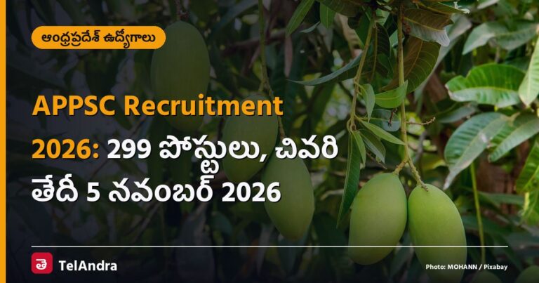 APPSC Recruitment 2026: 299 పోస్టులు, చివరి తేదీ 5 నవంబర్ 2026