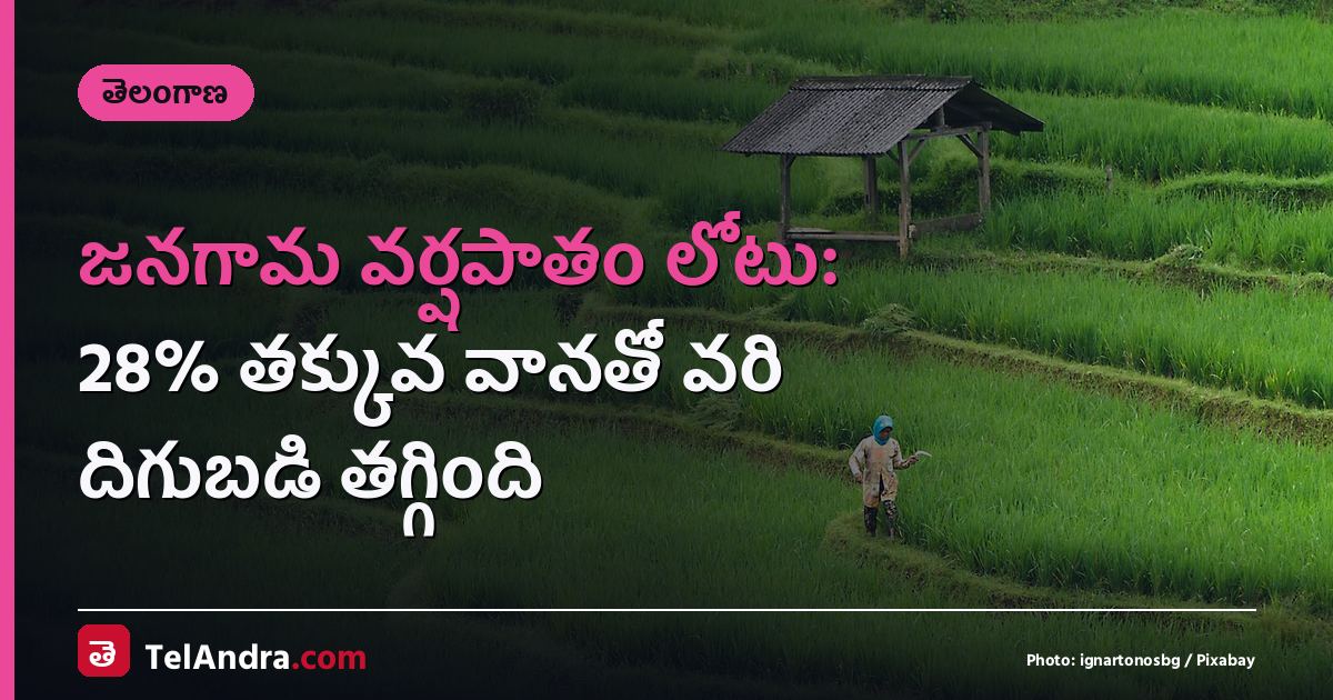 జనగామ వర్షపాతం లోటు: 28% తక్కువ వానతో వరి దిగుబడి తగ్గింది