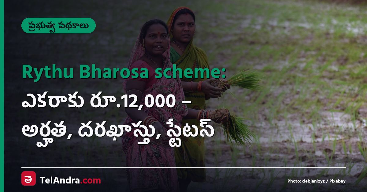 Rythu Bharosa scheme: ఎకరాకు రూ.12,000 – అర్హత, దరఖాస్తు, స్టేటస్