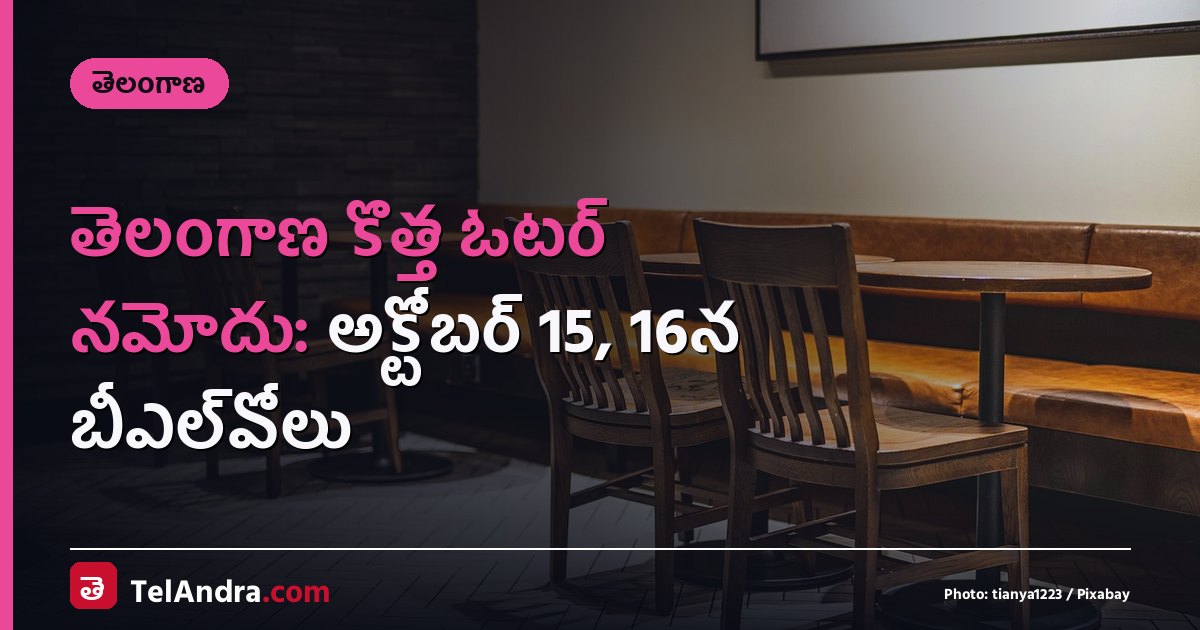 తెలంగాణ కొత్త ఓటర్ నమోదు: అక్టోబర్ 15, 16న బీఎల్‌వోలు